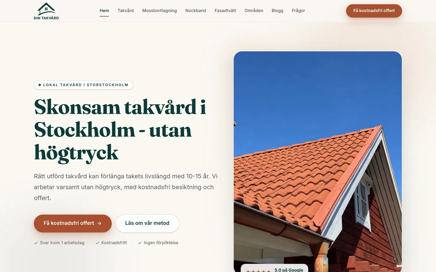 Skärmbild av DinTakvård